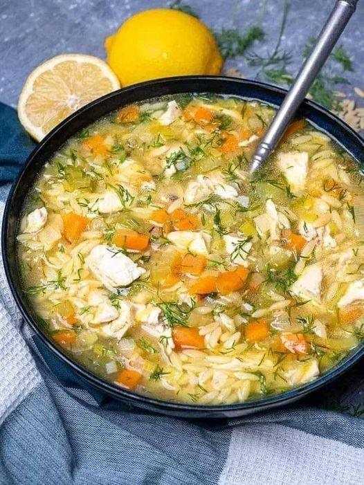 Lemon Chicken Orzo Soup