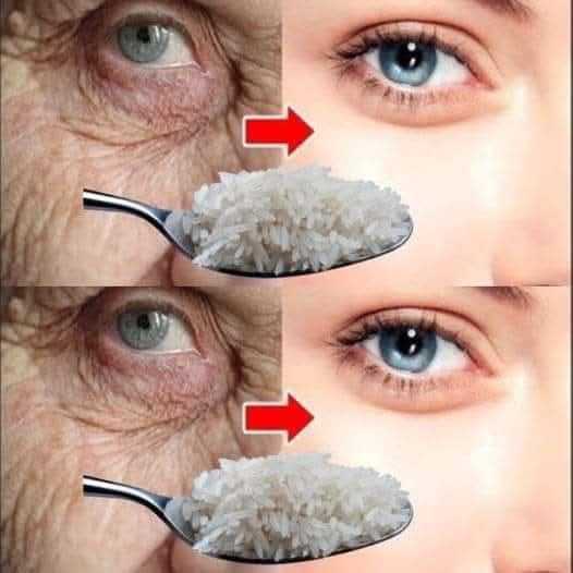 Rice mask to reduce eye wrinkles and rejuvenate the skin