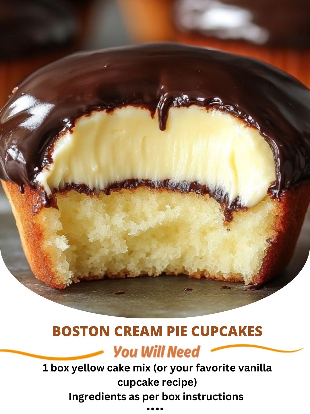 Boston Cream Pie Cupcakes