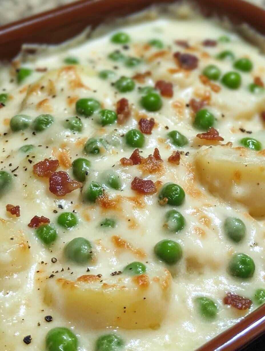 Creamed Potatoes and Peas Recipe