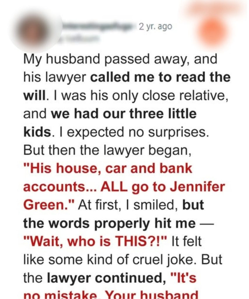 Single Mother of 3 Shows up for the Reading of Her Late Husband’s Will Only to Find Out the Lawyer Was His Mistress