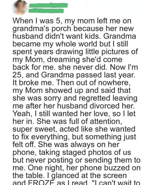 My Mom Left Me for a Man — 20 Years Later, She Came Back with a Secret Agenda