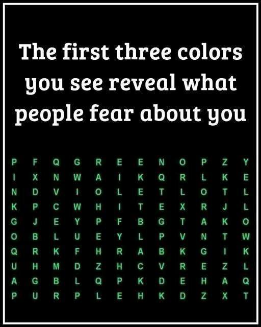 The First Three Colors You See Reveal What People Fear About You